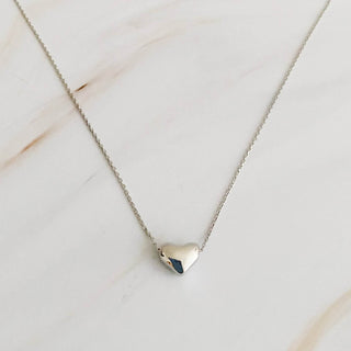 Love Bean Heart Necklace: Silver - Just Believe Boutique