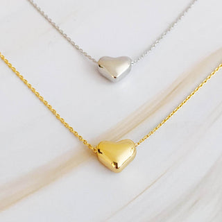 Love Bean Heart Necklace: Silver - Just Believe Boutique