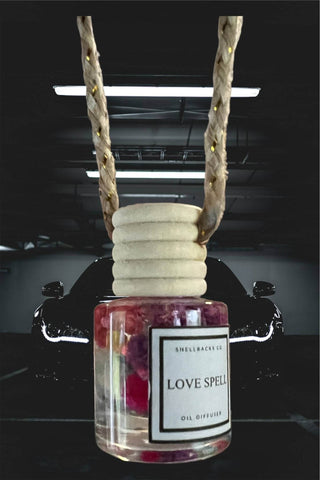 Love Hex Hanging Car Freshener Diffuser (w/flowers) - Just Believe Boutique