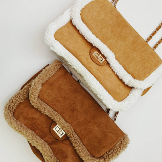 Luxe Deluxe Chain Shoulder Bag: Teddy Brown - Just Believe Boutique