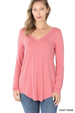 Luxe Rayon Long - Sleeve Top - Just Believe Boutique