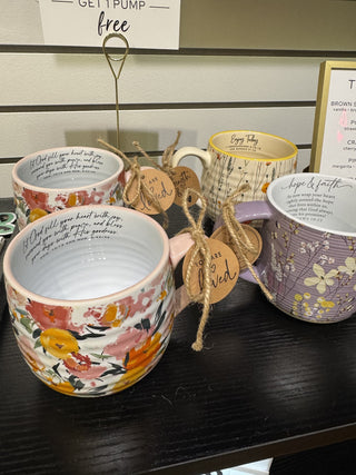 Blooming Joy Let God Coffee Mug – lifestyle