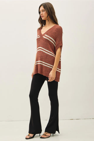 MAUVE STRIPED SWEATER