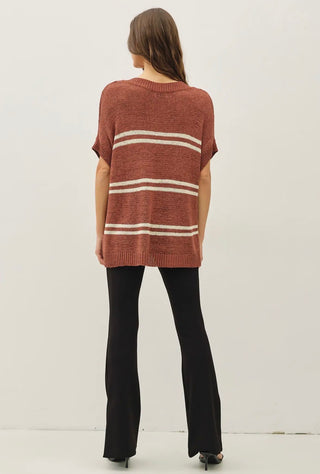 MAUVE STRIPED SWEATER