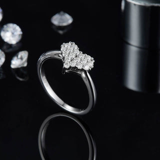 Moissanite 925 Sterling Silver Heart Ring - Just Believe Boutique