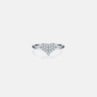 Moissanite 925 Sterling Silver Heart Ring - Just Believe Boutique