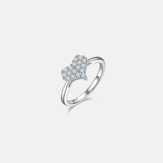 Moissanite 925 Sterling Silver Heart Ring - Just Believe Boutique