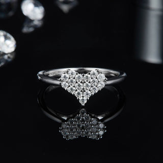 Moissanite 925 Sterling Silver Heart Ring - Just Believe Boutique