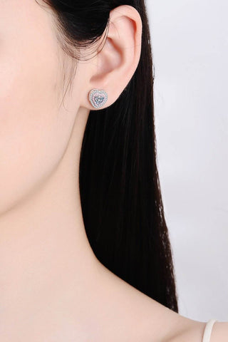 Moissanite Heart-Shaped Stud Earrings - Just Believe Boutique