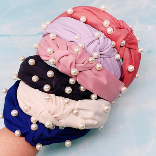 My Everyday Pearl Headband: Rouge Pink - Just Believe Boutique