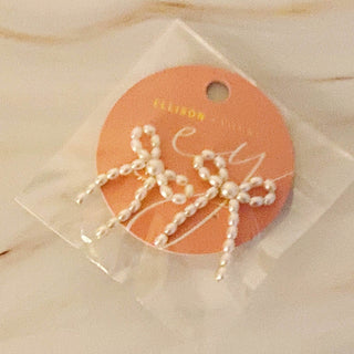 Pearl Bow Ballerina Earrings - Just Believe Boutique