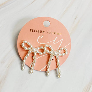 Pearl Bow Ballerina Earrings - Just Believe Boutique