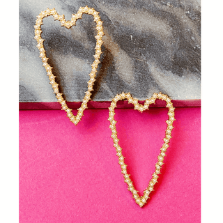 Pearl Encrusted Heart Earrings - Just Believe Boutique