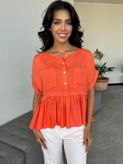 Babydoll Front Pocket Top