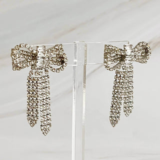 Perfectly Tied Bow Shine Earrings - Just Believe Boutique