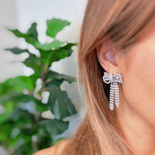 Perfectly Tied Bow Shine Earrings - Just Believe Boutique