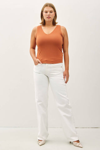PLUS BASIC FULL LENGTH V - NECK TANK - Just Believe Boutique