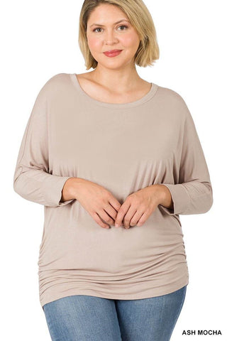 Plus Luxe Rayon Boat Neck Dolman* - Just Believe Boutique