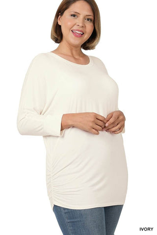 Plus Luxe Rayon Boat Neck Dolman - Just Believe Boutique