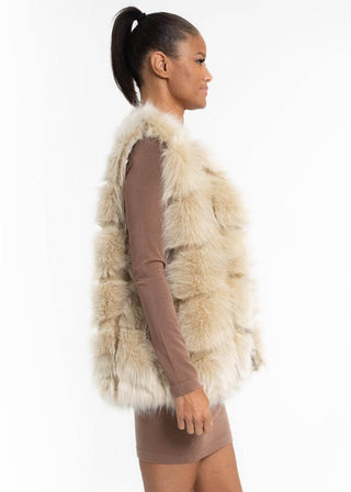 Posh Faux Fur Vest: Blush - Just Believe Boutique