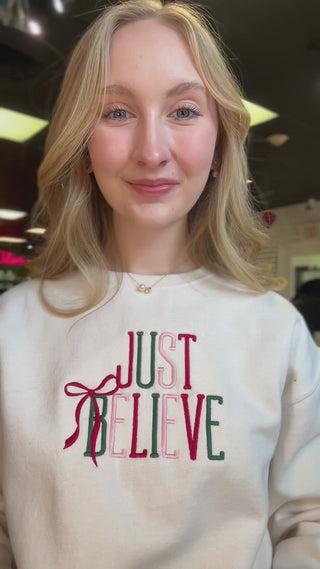 Just Believe Embroidered Sweatshirt – video