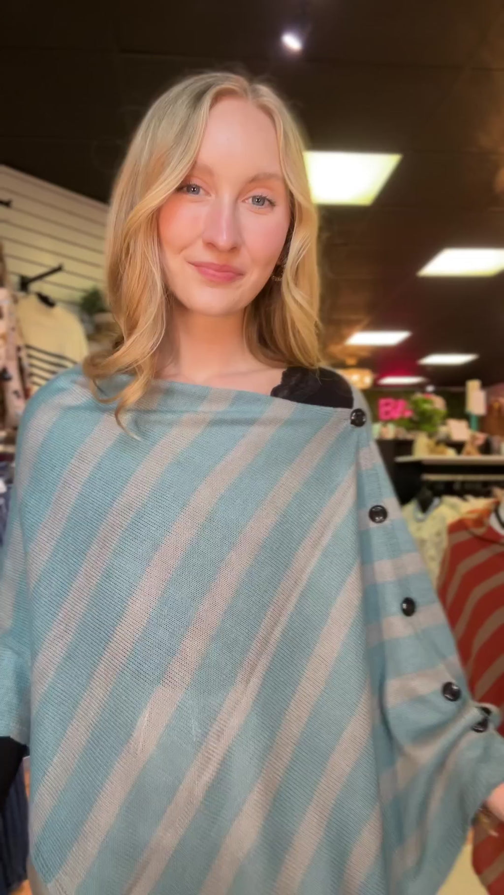Line Up Striped Poncho – video