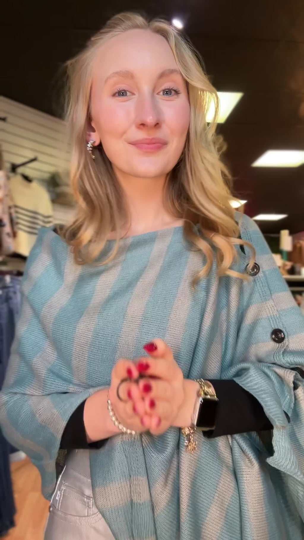 Line Up Striped Poncho – video