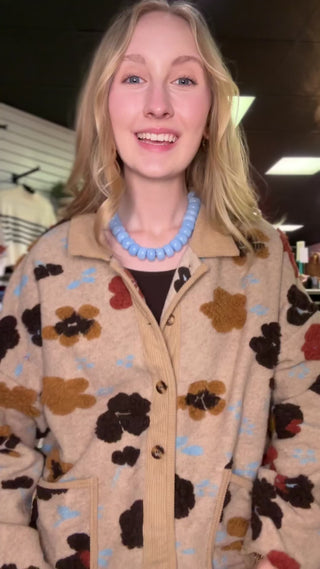 Corduroy Puff Flower Color Block Jacket – video