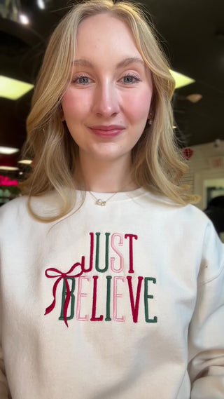 Just Believe Embroidered Sweatshirt – video