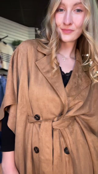 Suede Fringe Coverlet Wrap – video