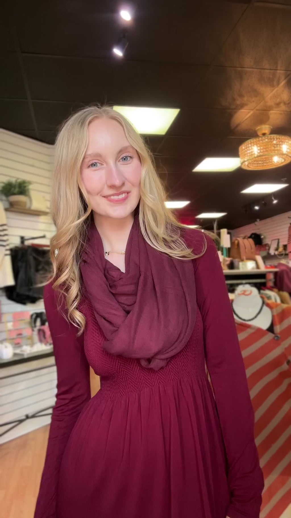 Reversible Knee Length Long Sleeve Dress – video