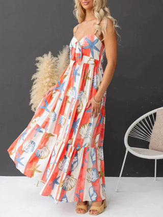Printed Spaghetti Strap Maxi Dress with Pockets - Just Believe Boutique