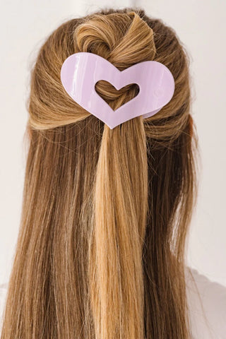 Purple Queen of Hearts Flat Hair Clip