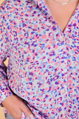 Purrhaps Shes Purrfect Leopard Button Down - Just Believe Boutique
