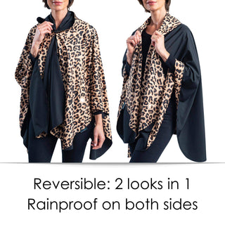 RainCaper - Black and Leopard Rain & Travel Cape - Just Believe Boutique