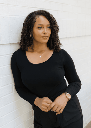 Reversible Long Sleeve - Curvy Fit: Black - Just Believe Boutique