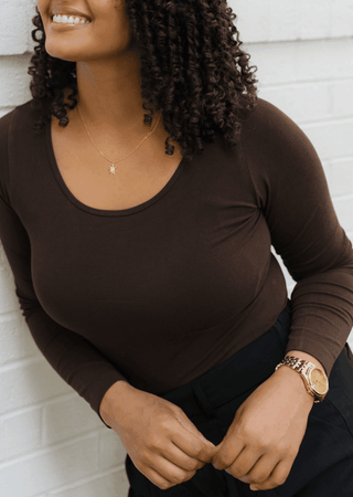 Reversible Long Sleeve - Curvy Fit: Black - Just Believe Boutique