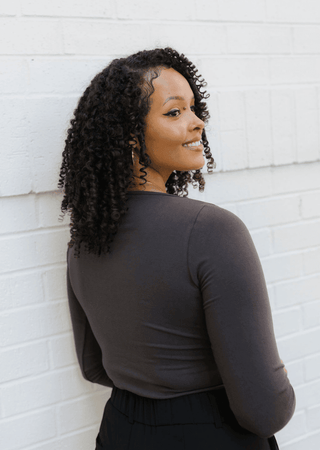 Reversible Long Sleeve - Curvy Fit: Chocolate - Just Believe Boutique
