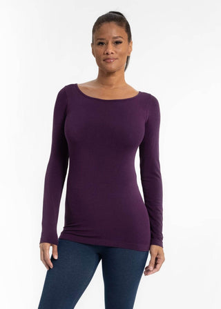 Reversible Long Sleeve: Eggplant - Just Believe Boutique