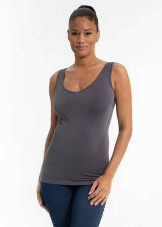 Reversible Tank : Charcoal / Long - Just Believe Boutique