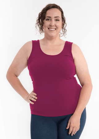 Reversible Tank - Curvy Fit: Berry - Just Believe Boutique