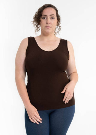 Reversible Tank - Curvy Fit: Chocolate - Just Believe Boutique