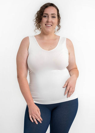 Reversible Tank - Curvy Fit: Ivory - Just Believe Boutique