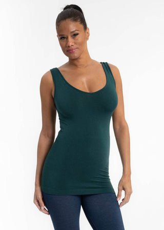 Reversible sleeveless tank in teal green