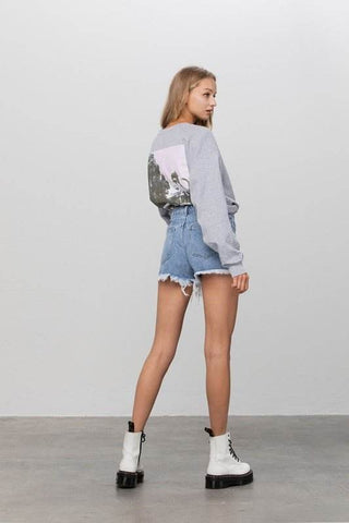 RHINESTONE DENIM SHORTS - Just Believe Boutique