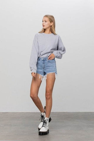 RHINESTONE DENIM SHORTS - Just Believe Boutique