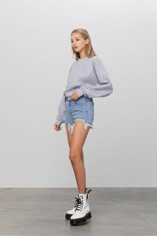 RHINESTONE DENIM SHORTS - Just Believe Boutique