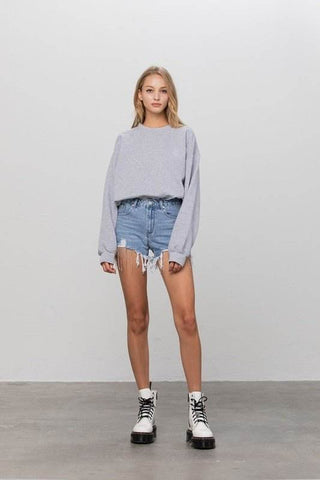 RHINESTONE DENIM SHORTS - Just Believe Boutique