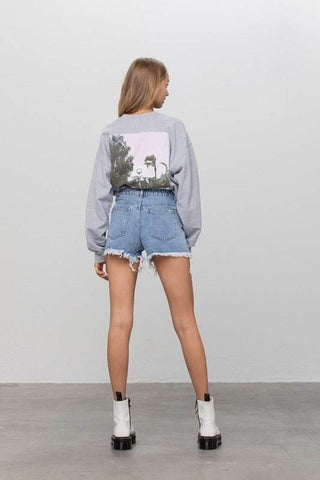 RHINESTONE DENIM SHORTS - Just Believe Boutique