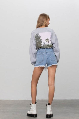 RHINESTONE PREMIUM DENIM SHORTS - Just Believe Boutique